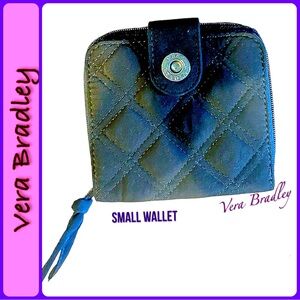 Vera Bradley Mini Zip Quilted Expresso Brown Bi-fold Wallet